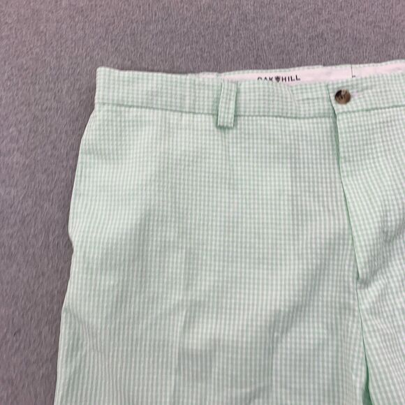 Oak Hill Classic Seersucker Shorts Mens Size 48 Green Gingham Plaid Inseam 9" - Picture 5 of 16